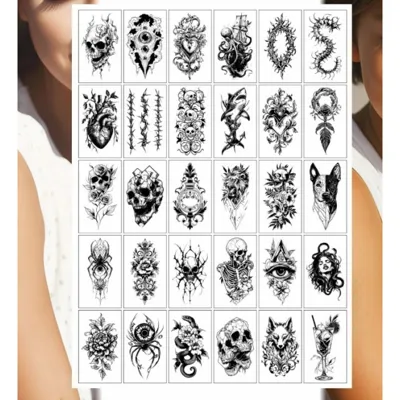Set manjših tatujev v črni barvi za moške - komplet 30 TC-i01 